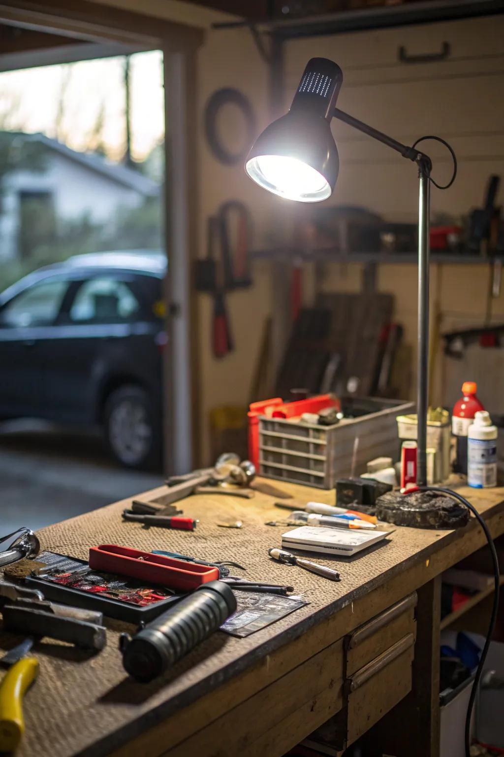 Illuminate specific areas with task lighting for precision work.