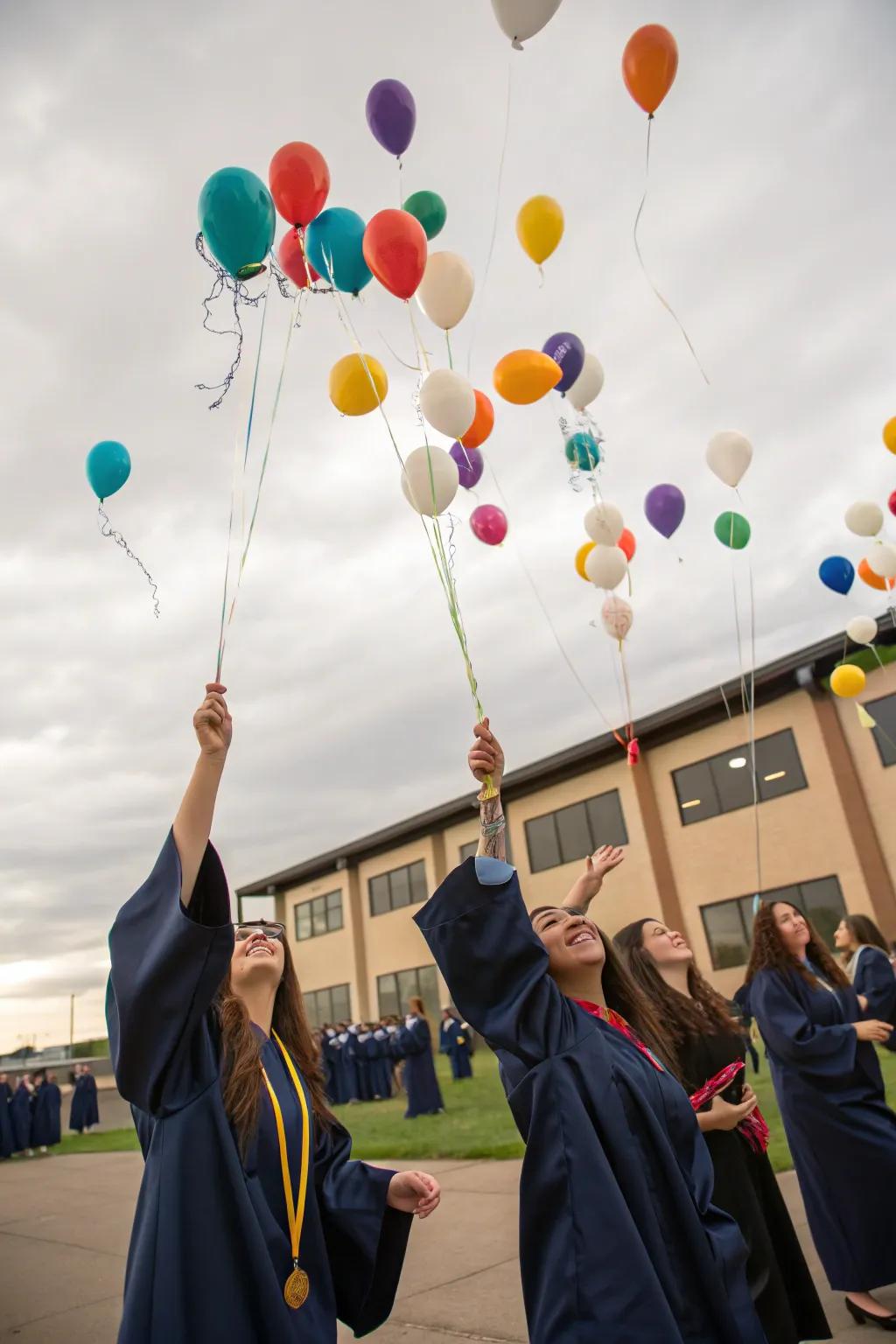 A symbolic balloon release ceremony marking a new beginning.