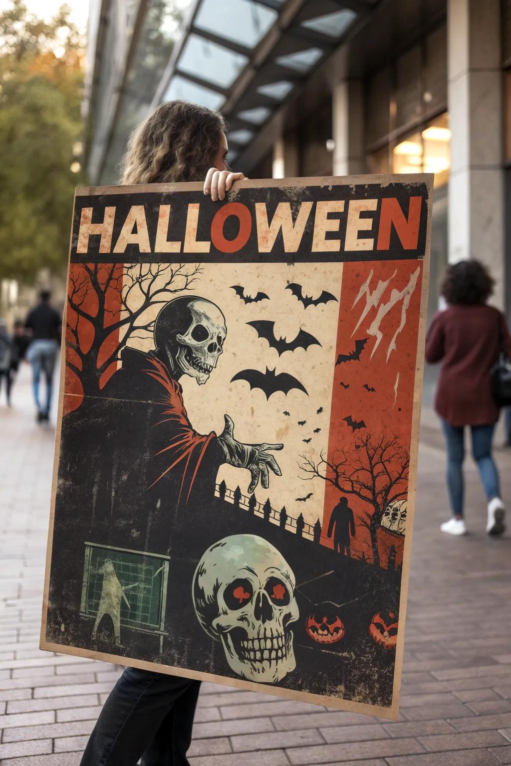 A vintage horror-themed flyer that brings nostalgia to Halloween.