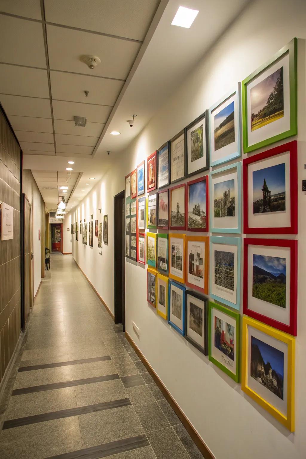 Color accents bring vibrancy to a neutral space.