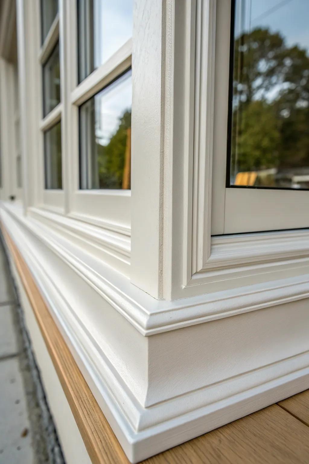 Elegant edge details enhance the look of window trims.