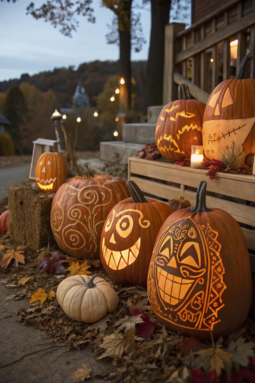 Creative carved pumpkins from a fun contest.