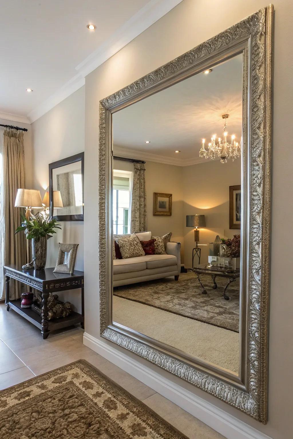 Mirrors enhance light and space, making rooms feel larger.