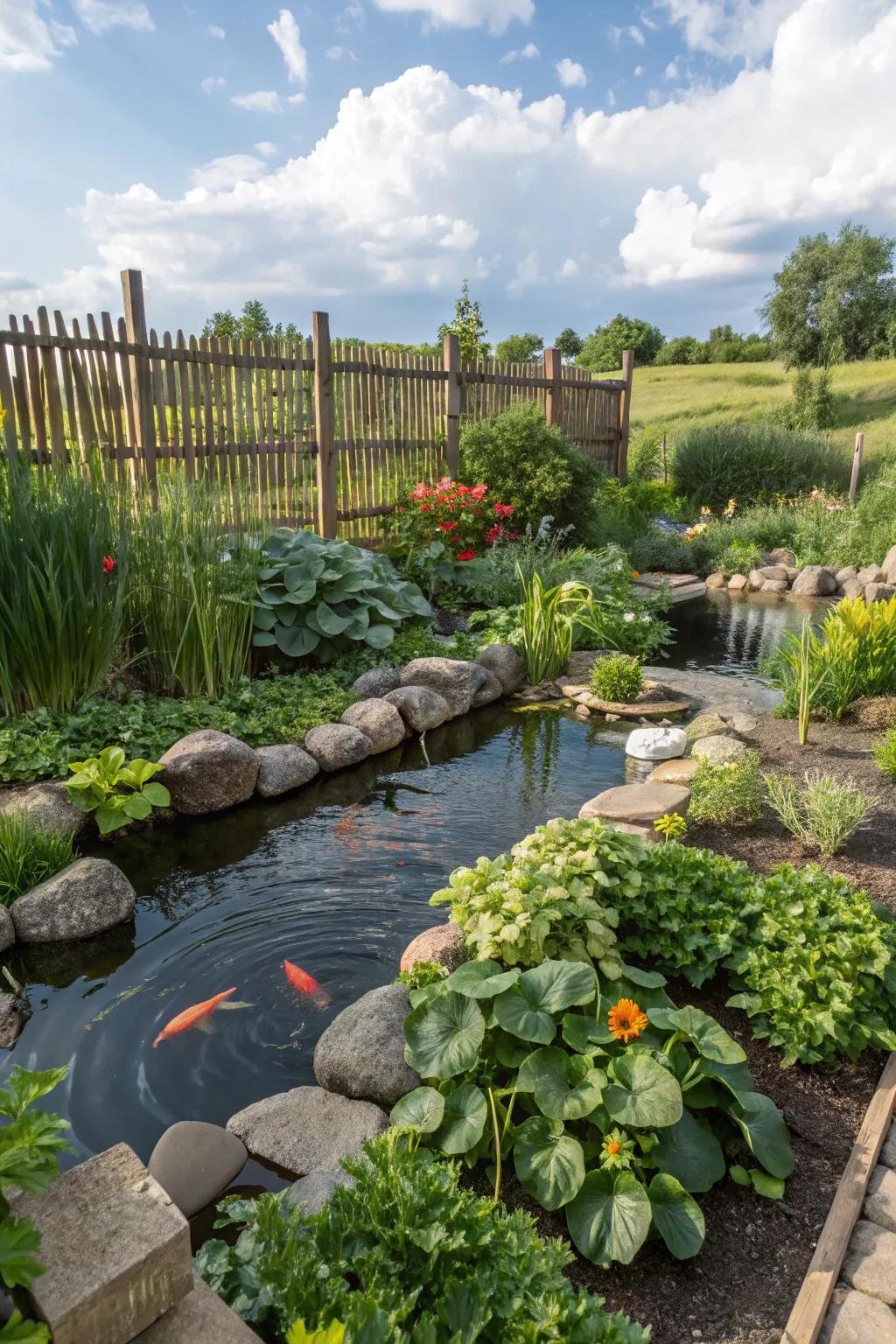 A pond invites wildlife and serenity into your garden space.