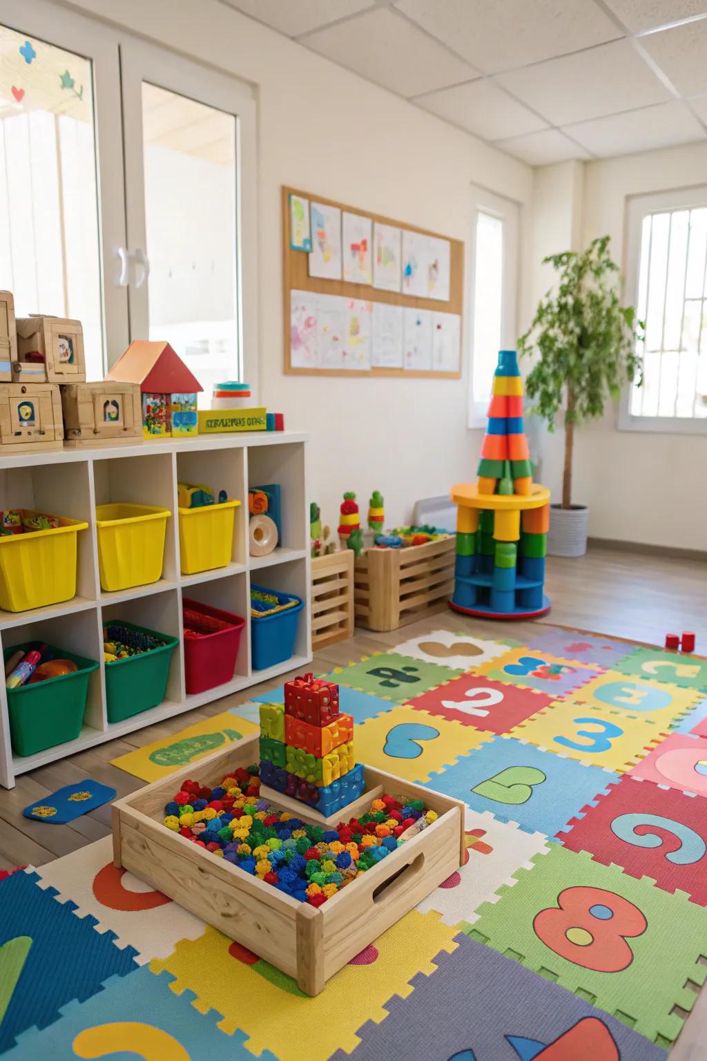 Building and puzzle zones inspire endless creativity.