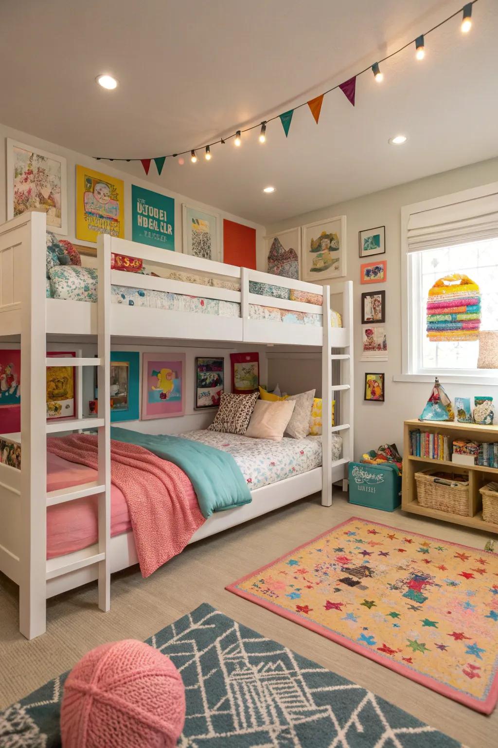 A sleepover-friendly room perfect for hosting friends.