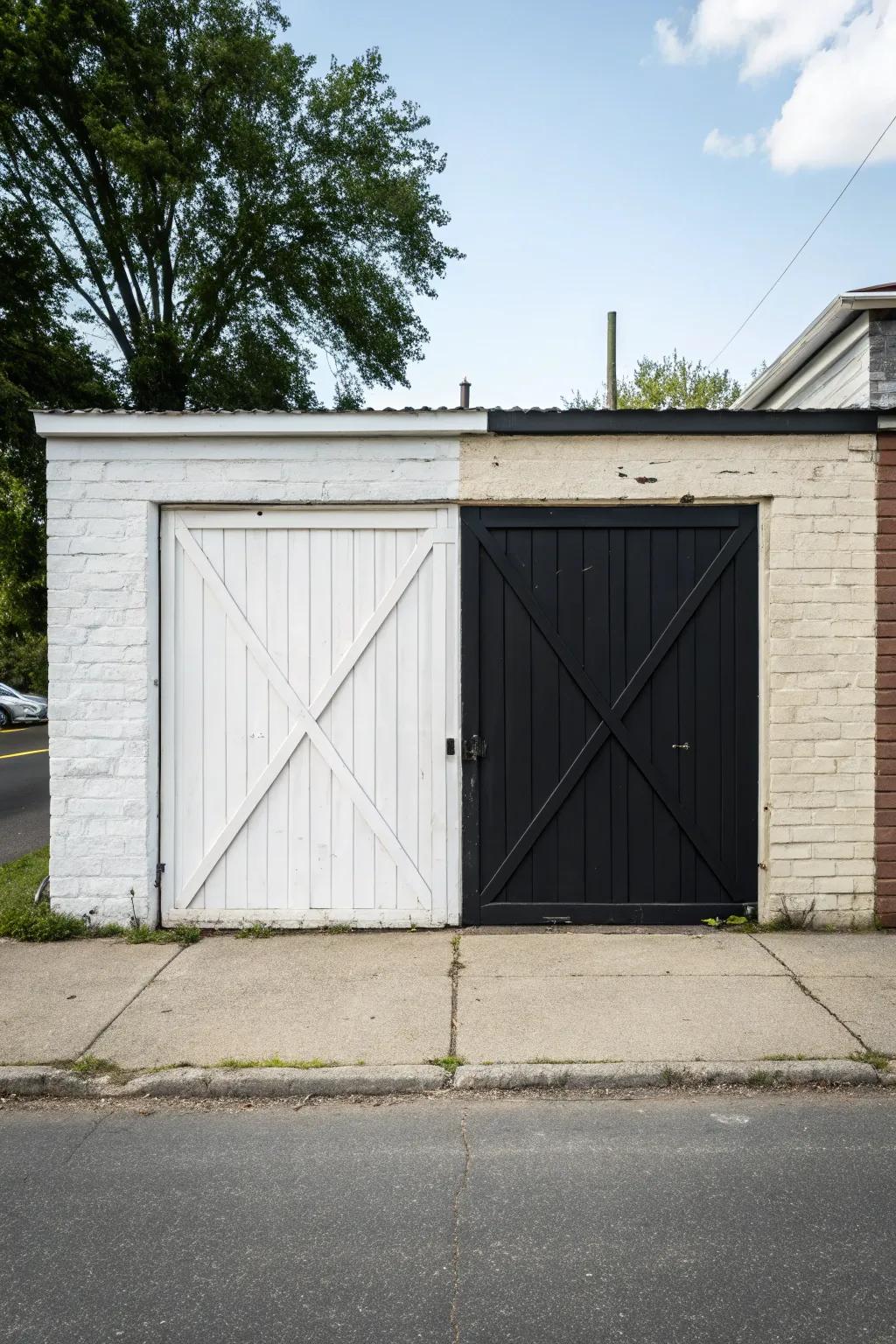 Two-tone designs add depth and dimension to garage doors.