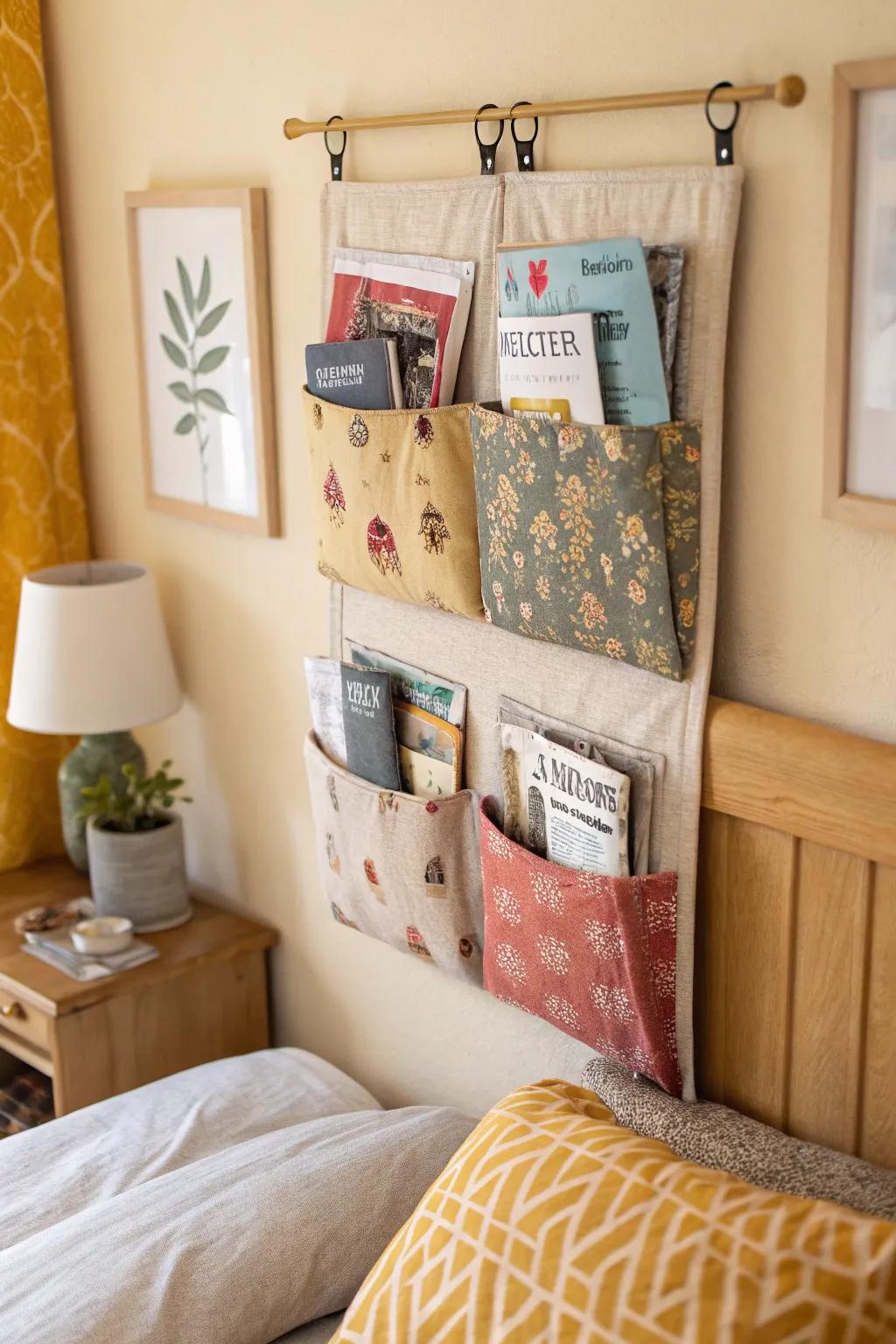 Organize small essentials with wall-mounted pockets.