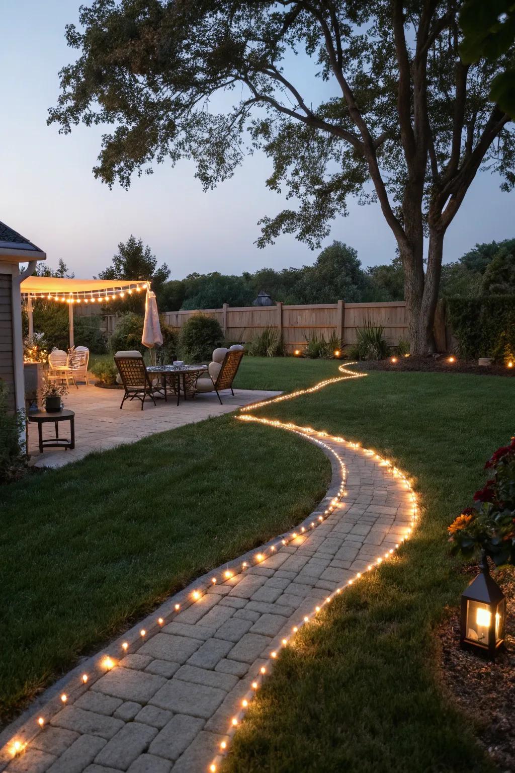 Rope lights offer versatility and style in illuminating outdoor areas.