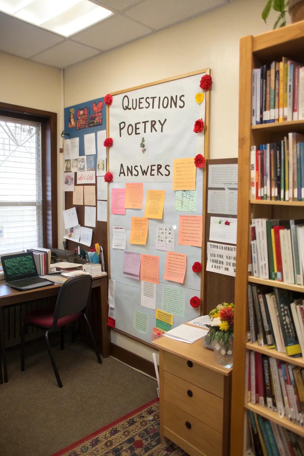 Stimulate thought with a Q&A poetry board.