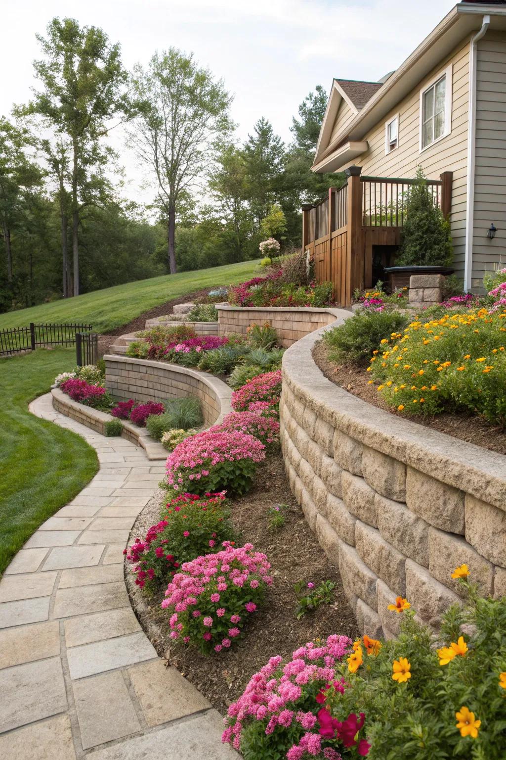 Curved walls add elegance and a natural flow to landscapes.