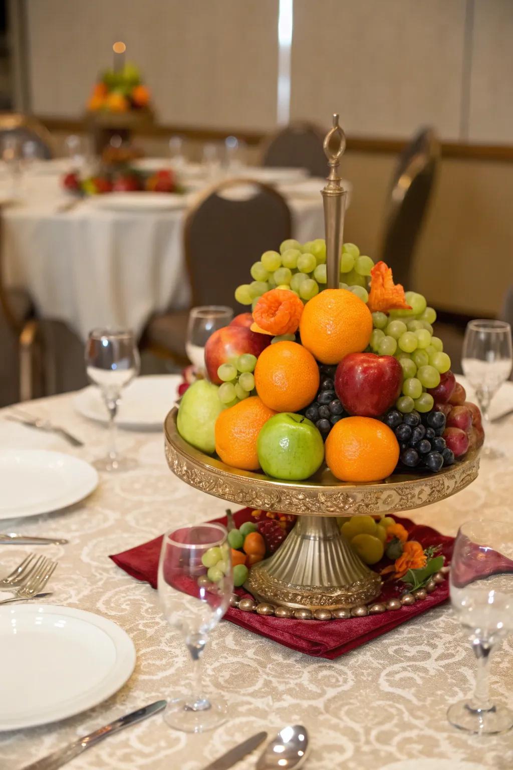 Fruit centerpieces add color and vibrancy.