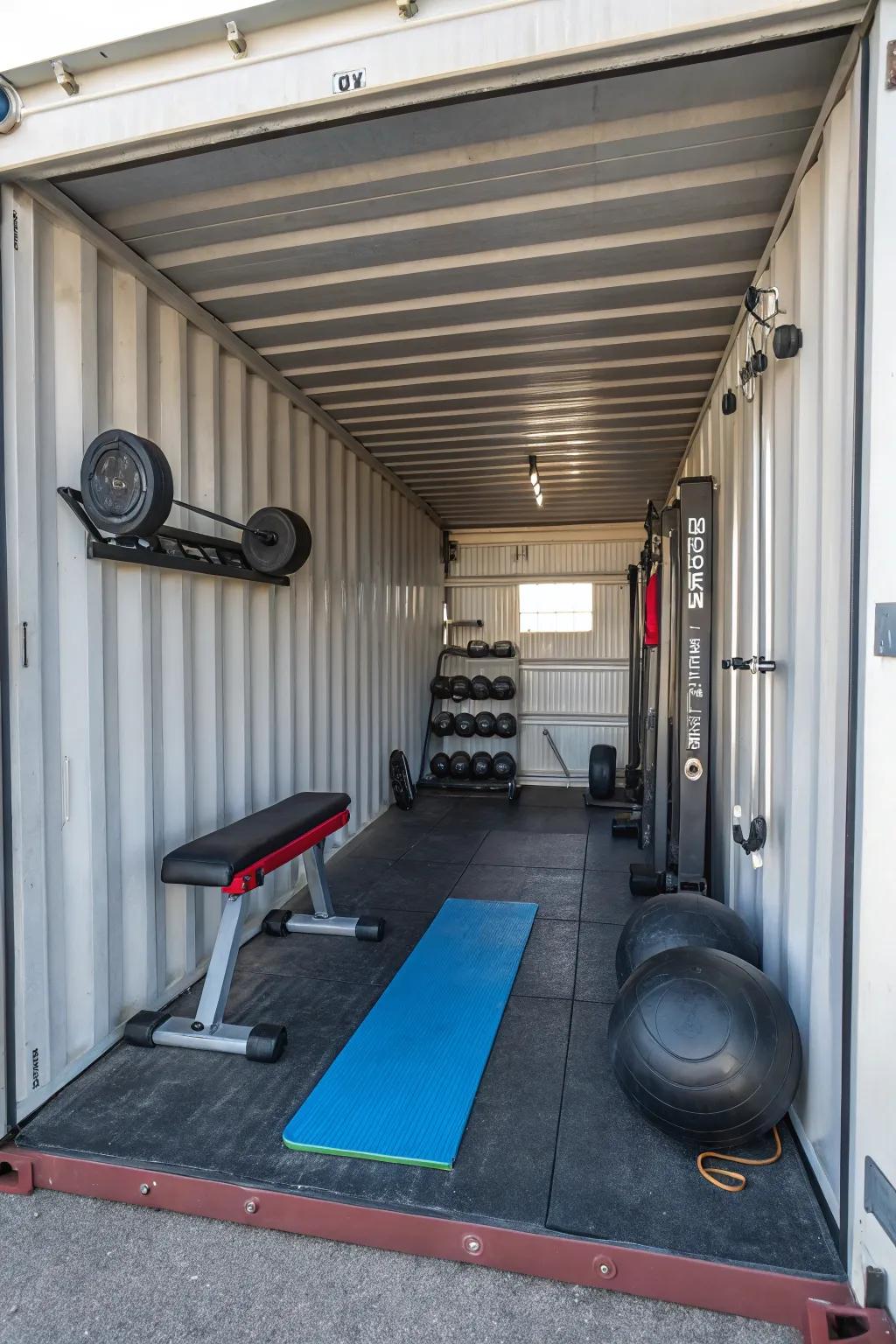 A compact gym setup that keeps you fit.