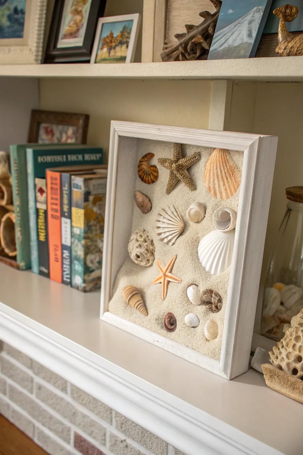 Capture the essence of the sea with an ocean-themed shadow box.