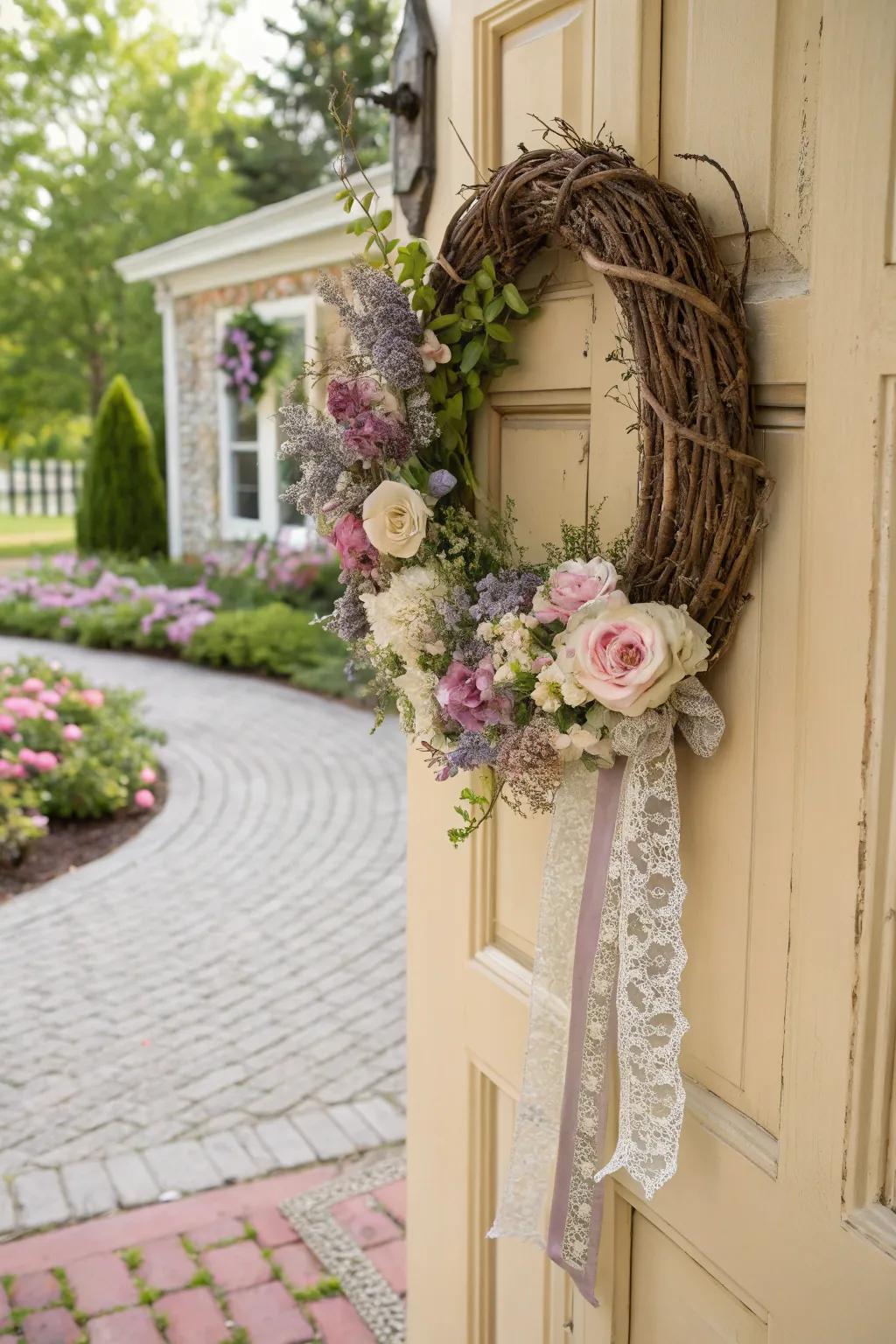 Step back in time with a vintage garden party wreath.