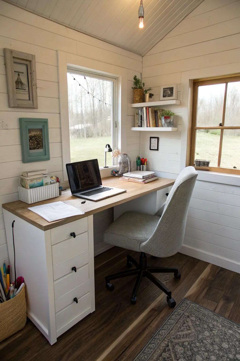 Ergonomic chairs are essential for comfort and productivity in tiny offices.