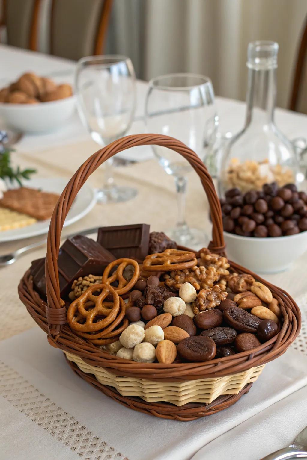 A sweet and salty mix basket for diverse tastes.