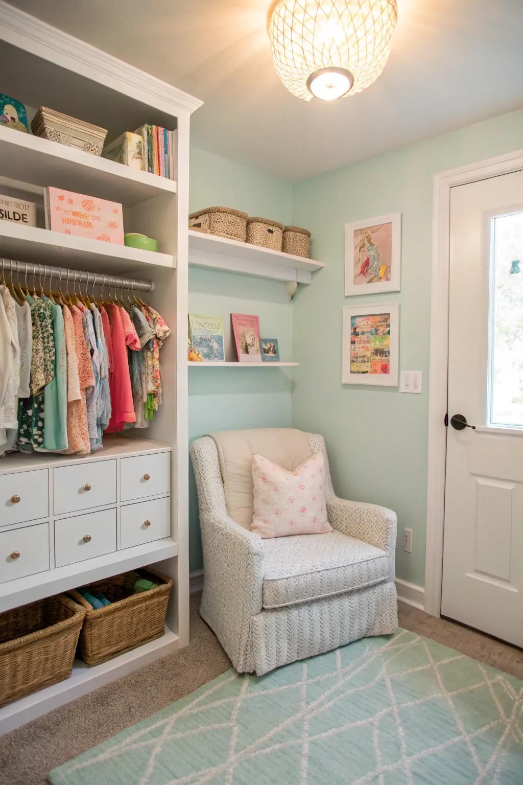 A reading nook becomes a special corner.