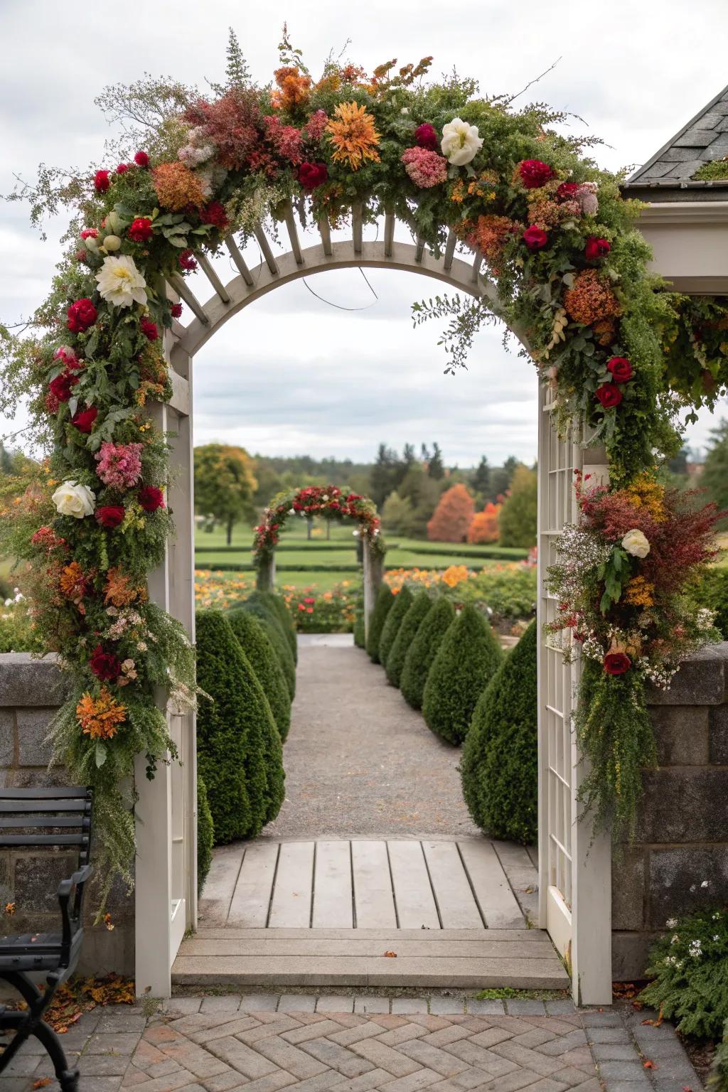 Seasonal decorations keep your garden arches looking fresh and festive.