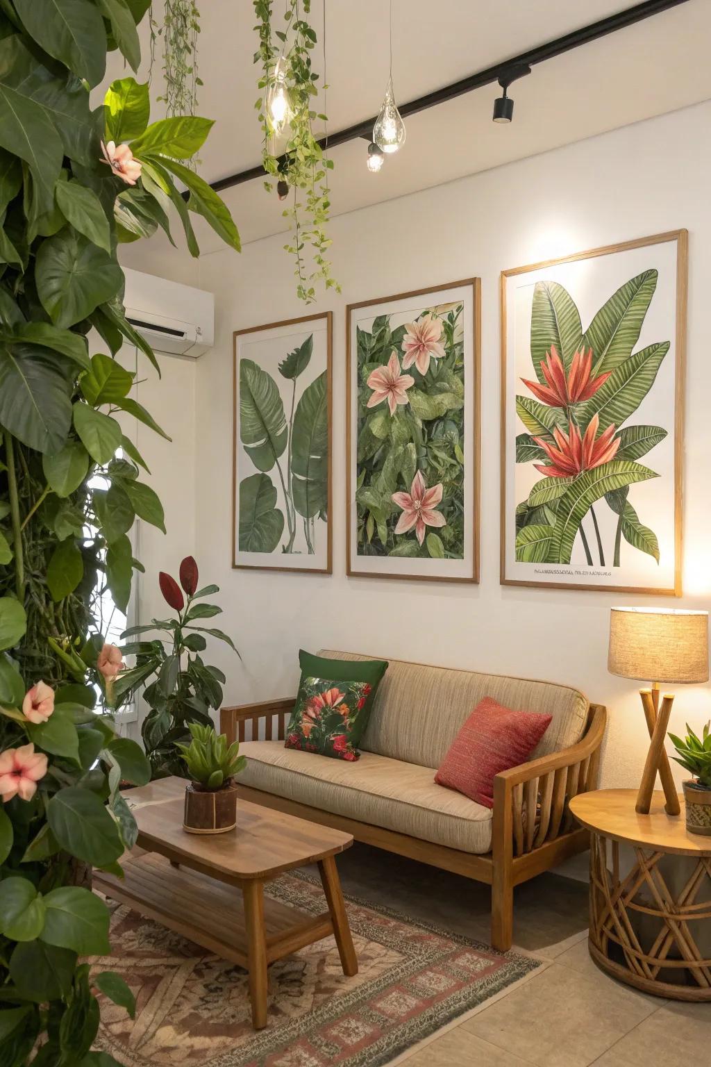 Botanical prints bring nature indoors.