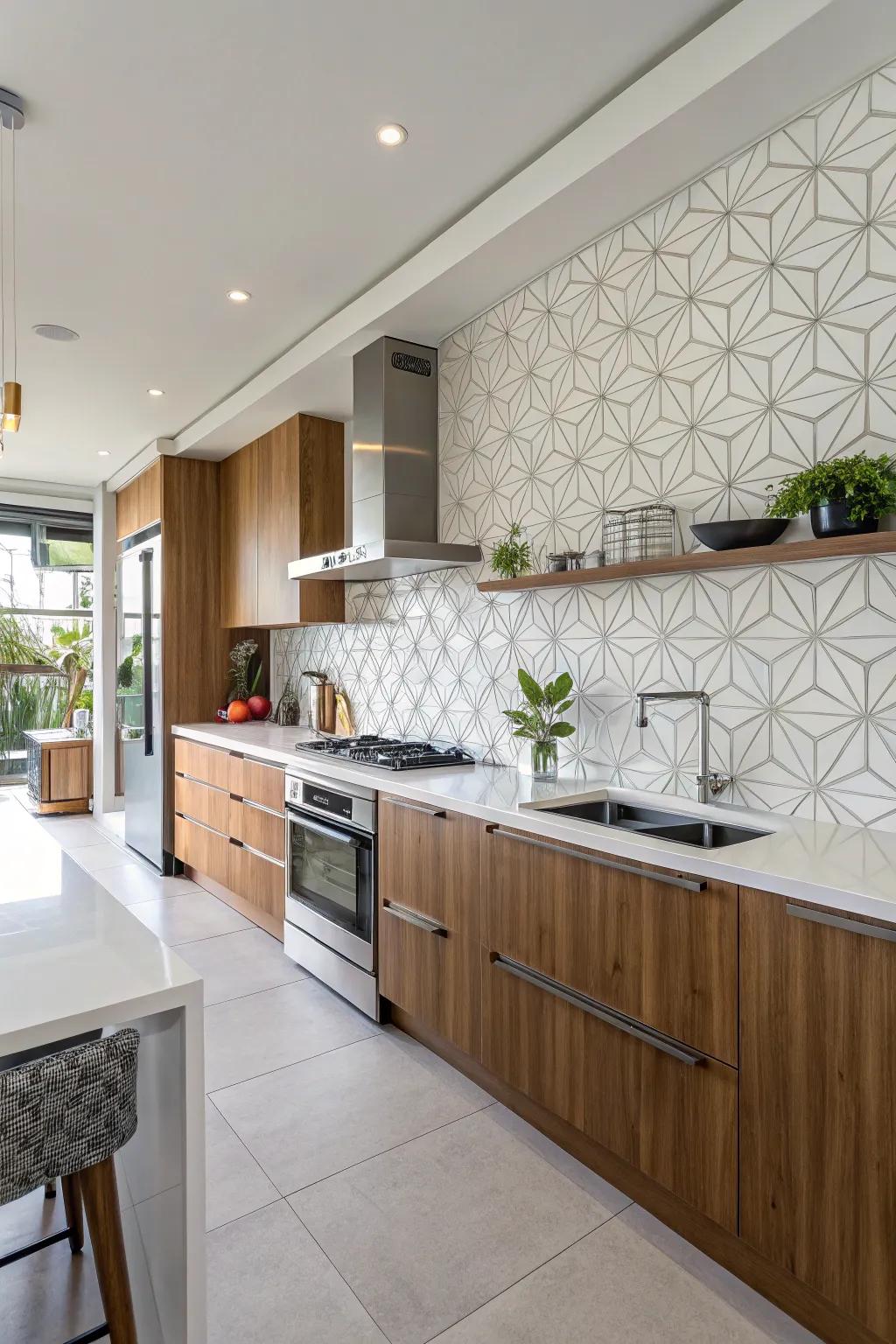 Geometric patterns adding modern flair.