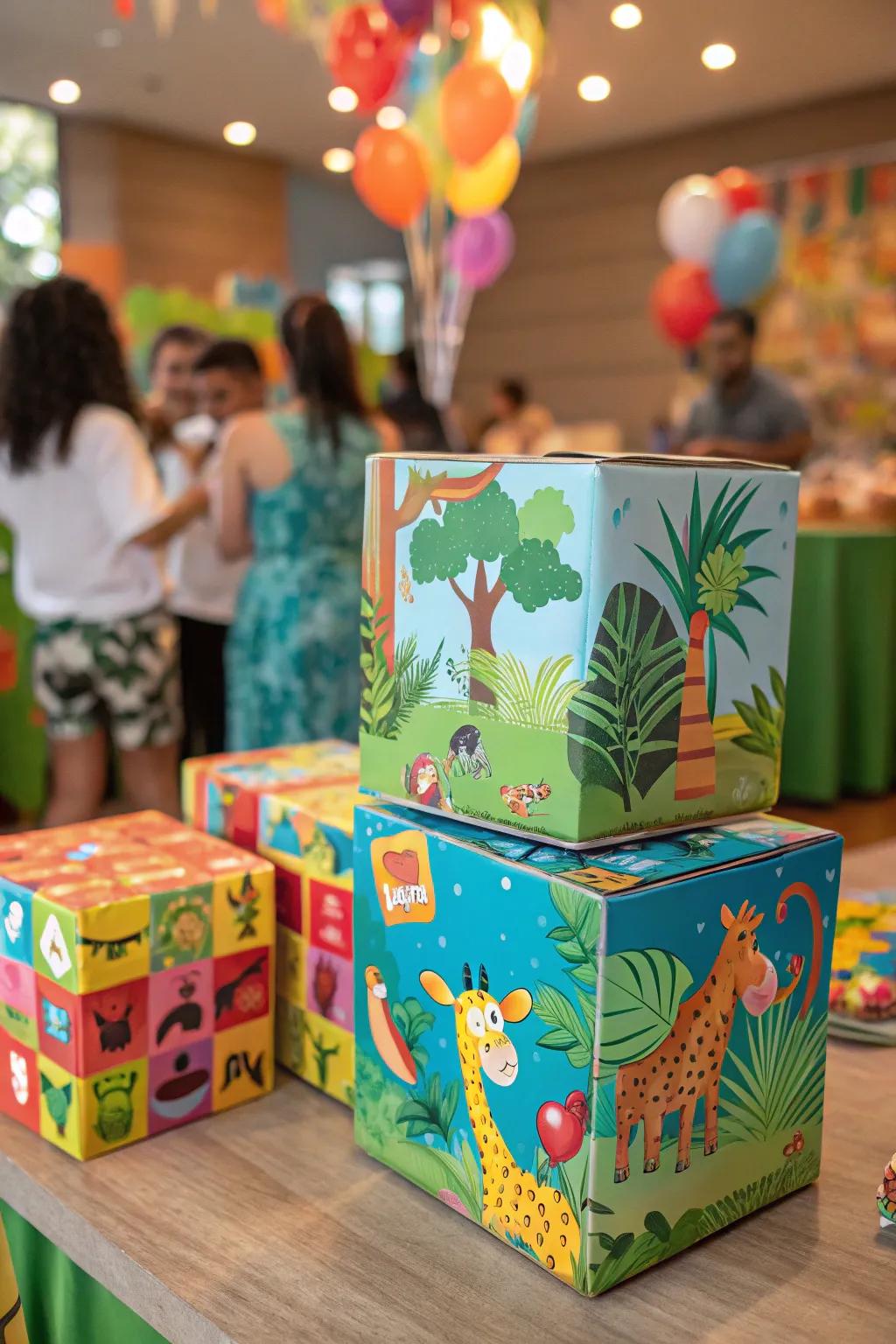 Jungle-themed puzzles offer fun and learning.