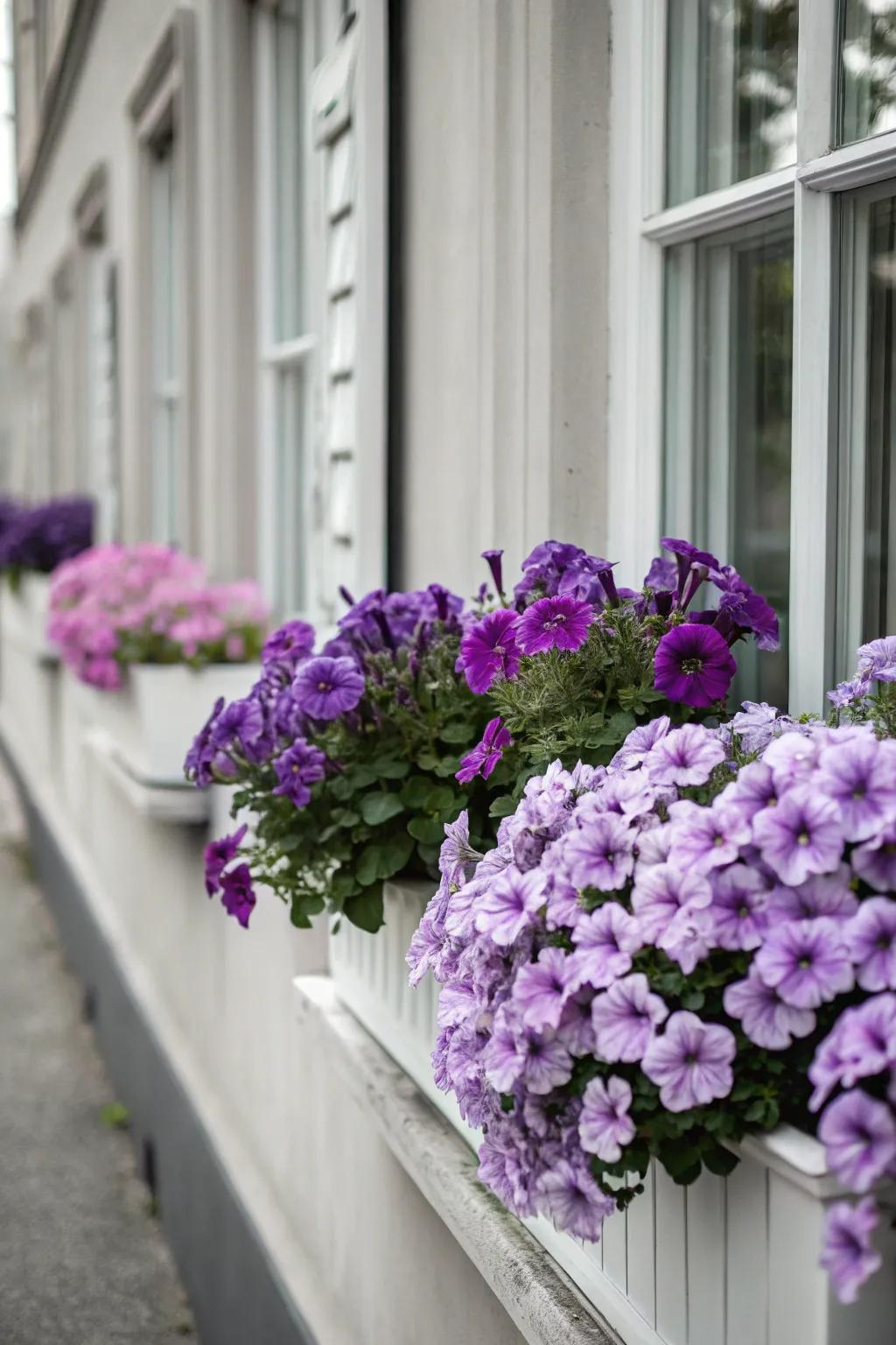 Elegant monochrome in shades of purple.