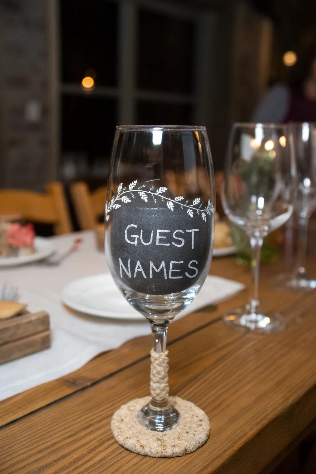 Chalkboard bases keep your gatherings organized and fun.