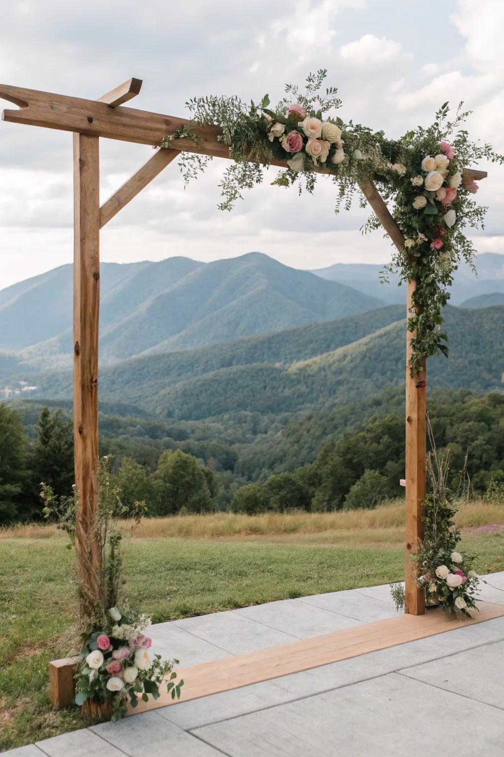 Frame a stunning view with your wedding arch.