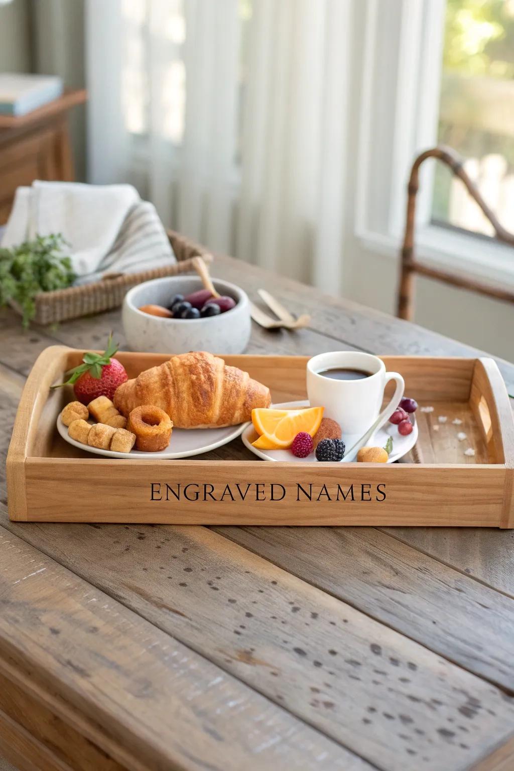 A wooden tray that elevates the art of serving.