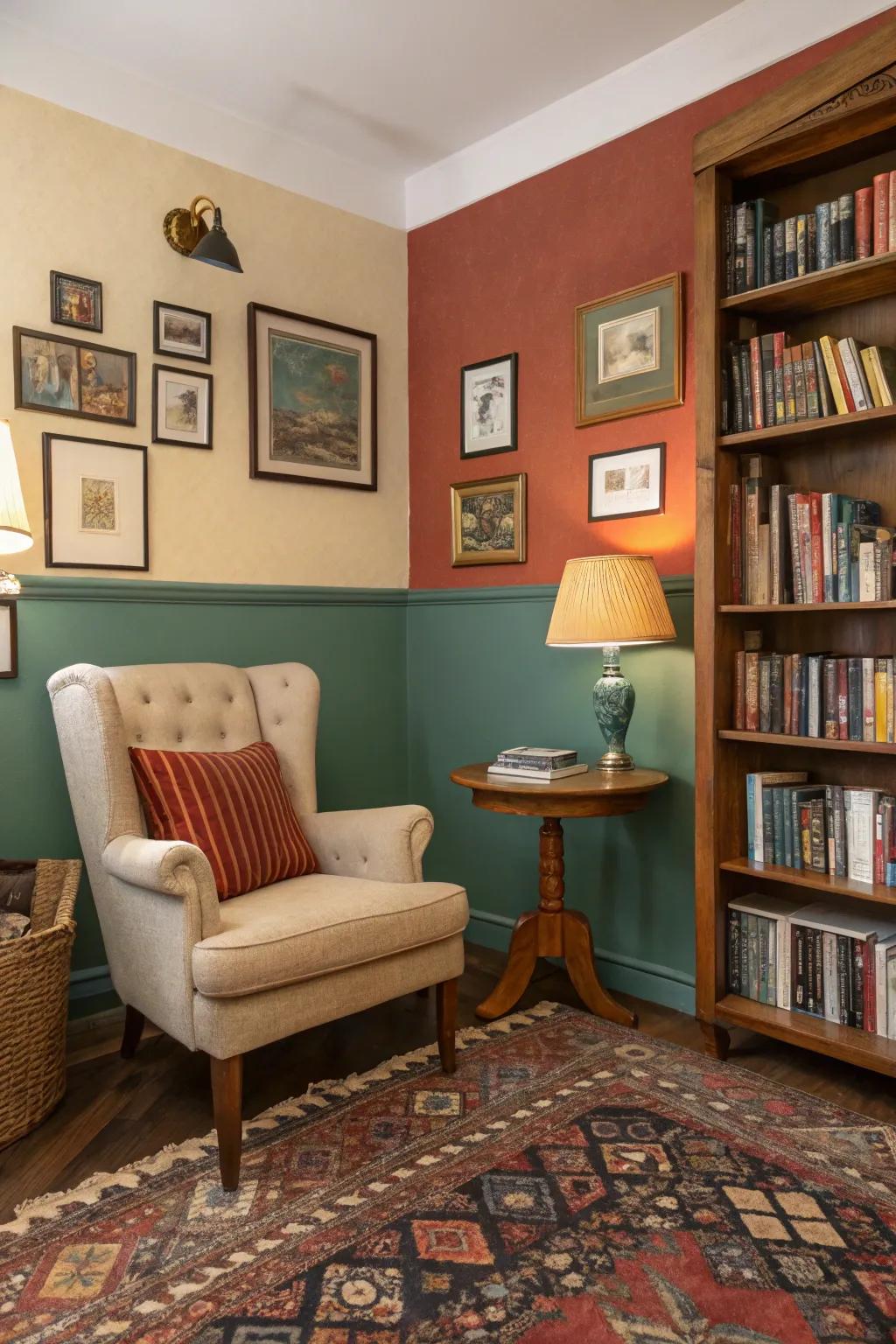 Retro colors create a cozy and nostalgic atmosphere.