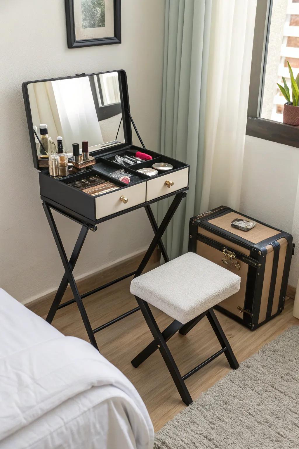 A compact vanity solution for limited spaces.