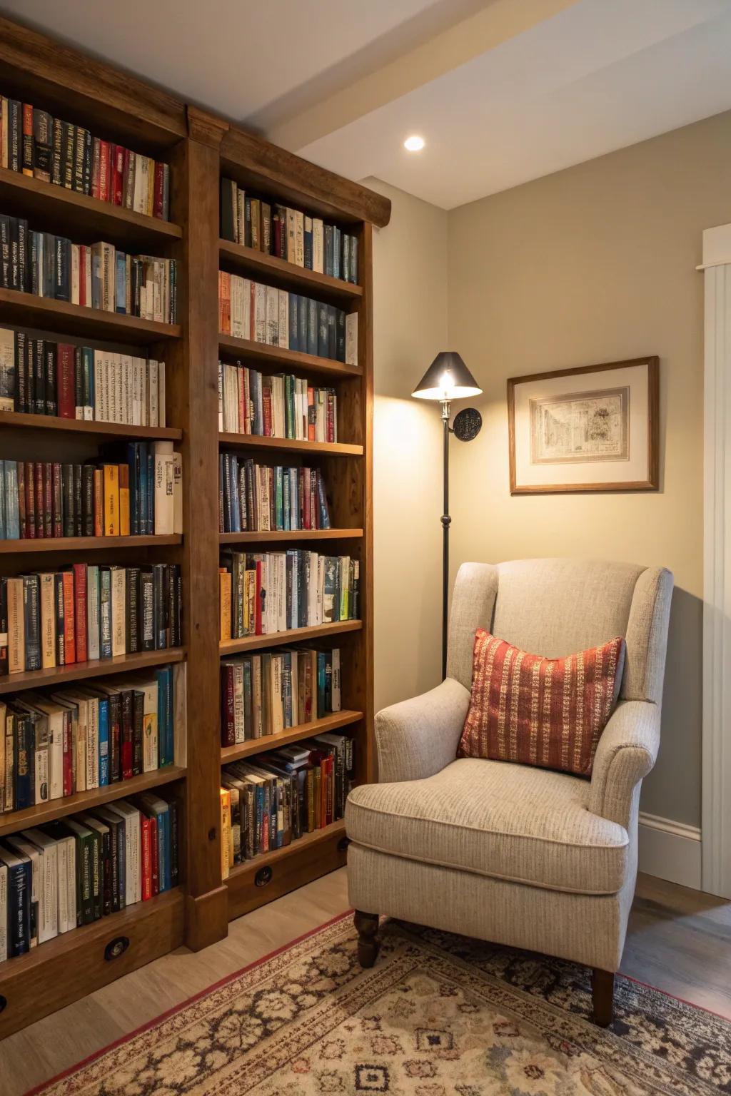 Corner shelves to maximize space.