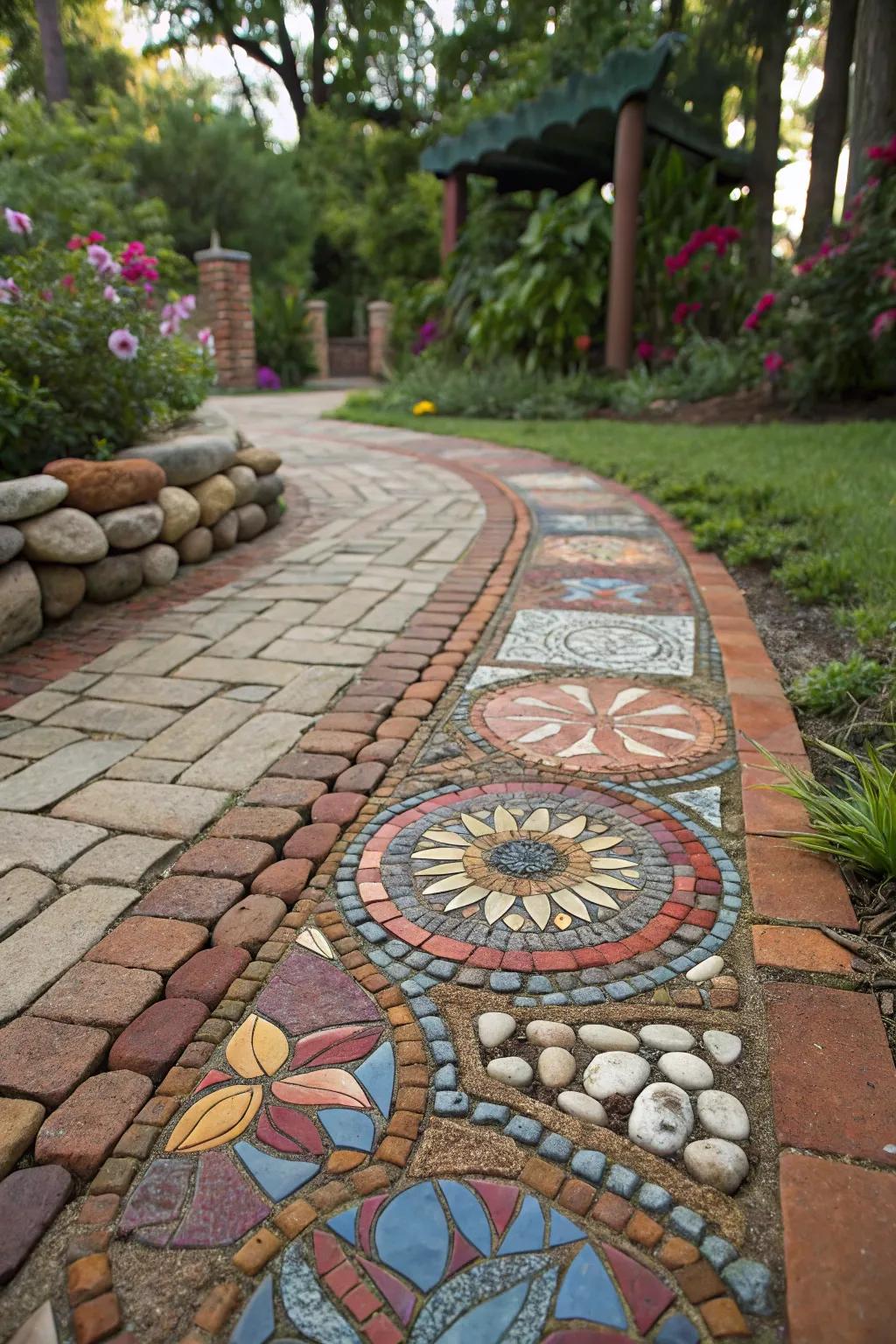 Mosaic designs: Turn your walkway into art.