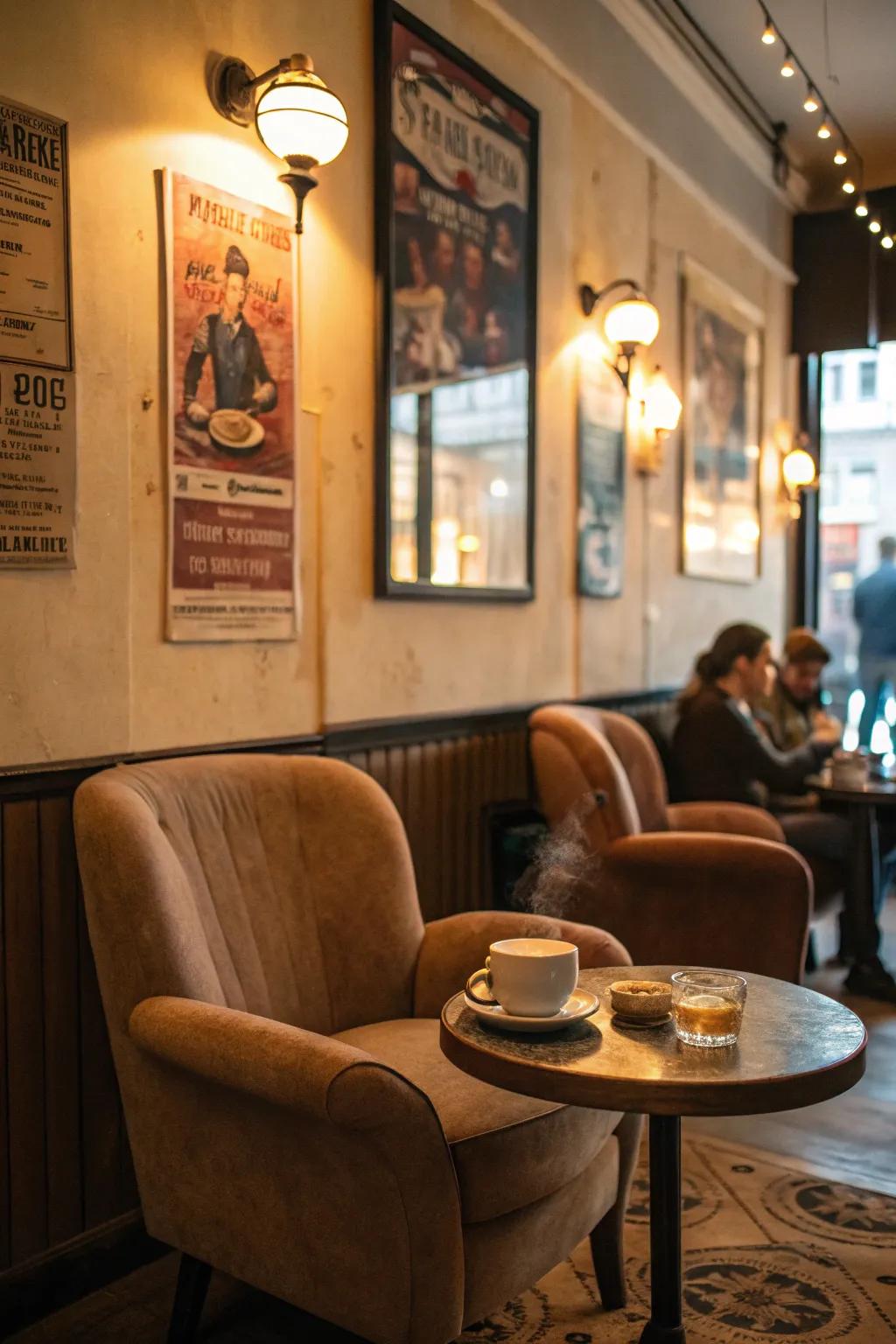 A cozy corner nook in a cafe, perfect for quiet moments and reflection.