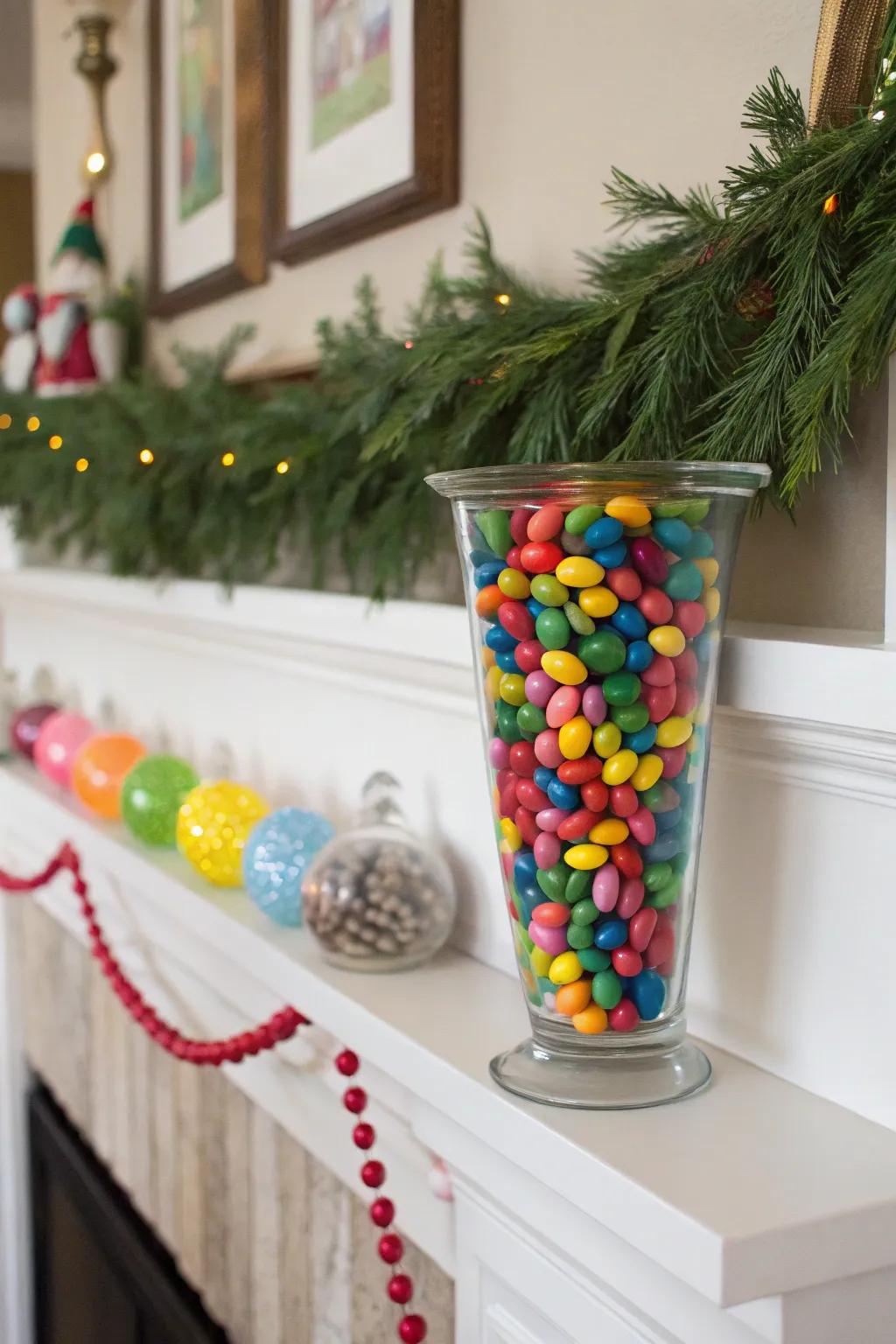 Creative twist: painted beans add a splash of color and fun.