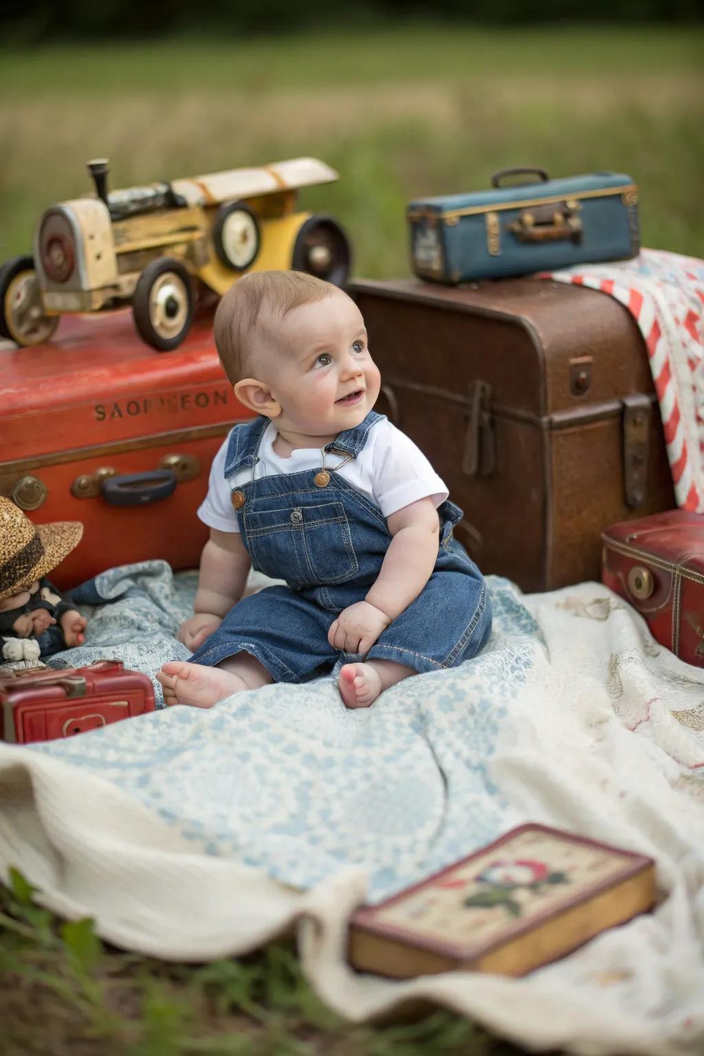 Capturing timeless charm with vintage props.