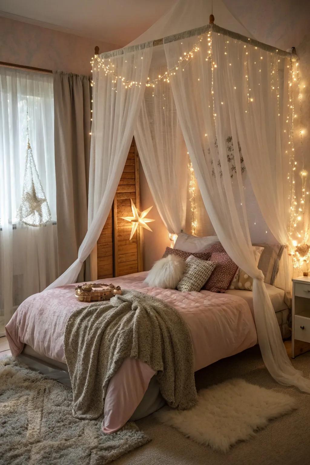 Canopy beds add magic and privacy to the room.