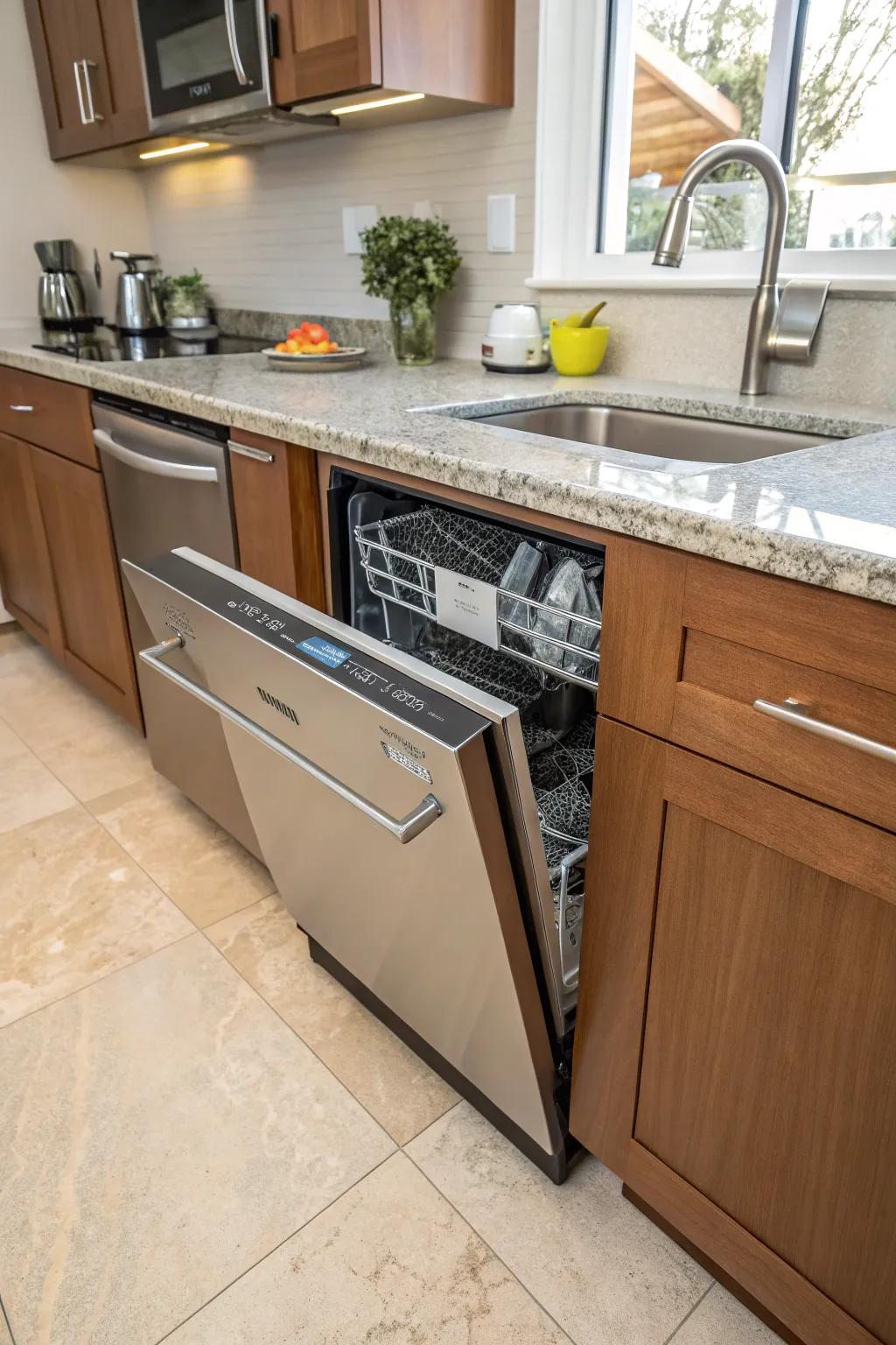 Compact dishwasher drawer offering a flexible kitchen solution.