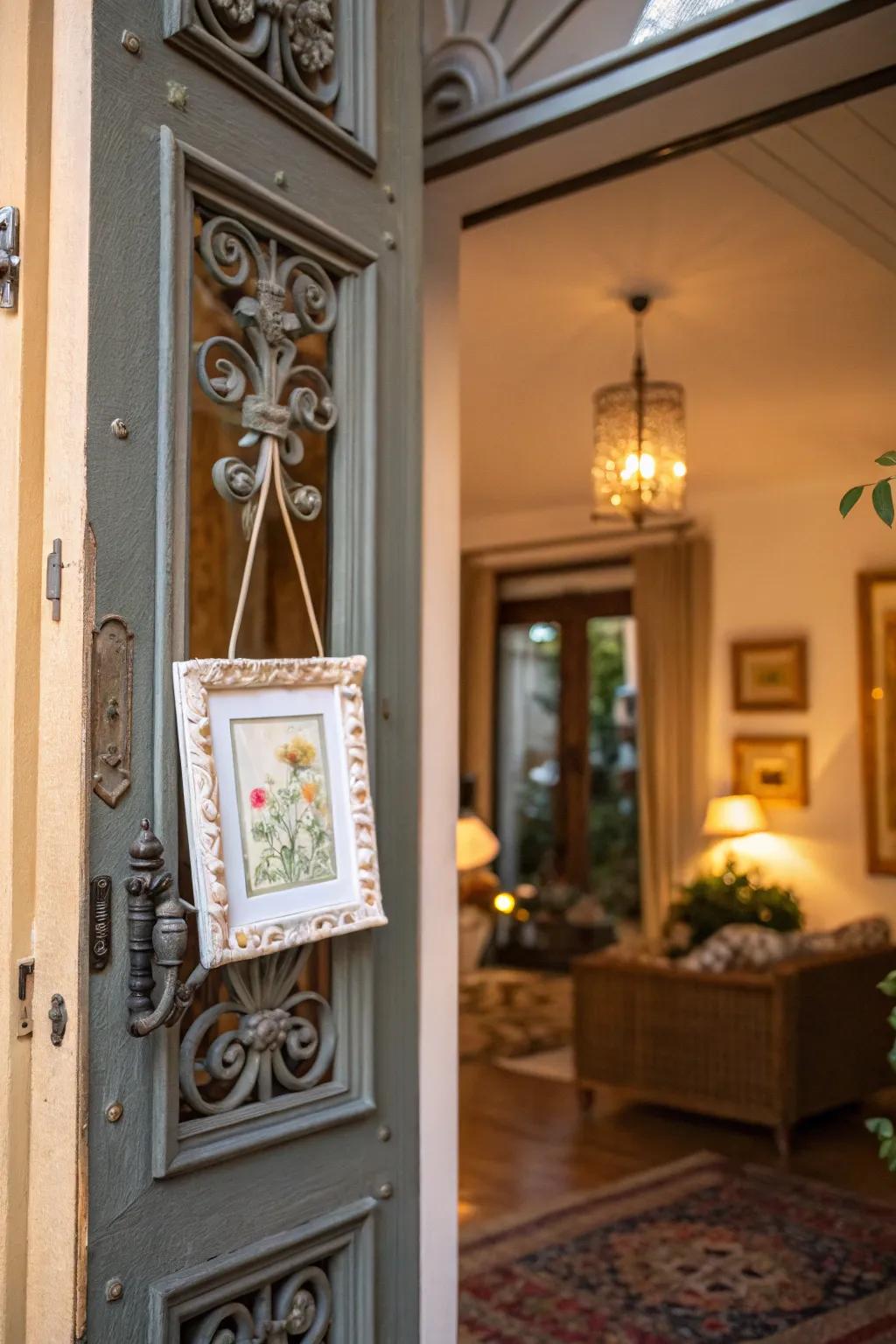 Showcase your artistic side with a mini artwork door hanger.