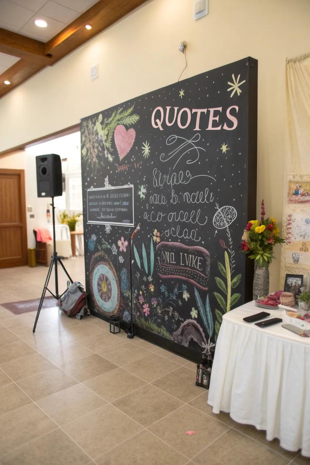 Chalkboards offer a personal and creative backdrop.