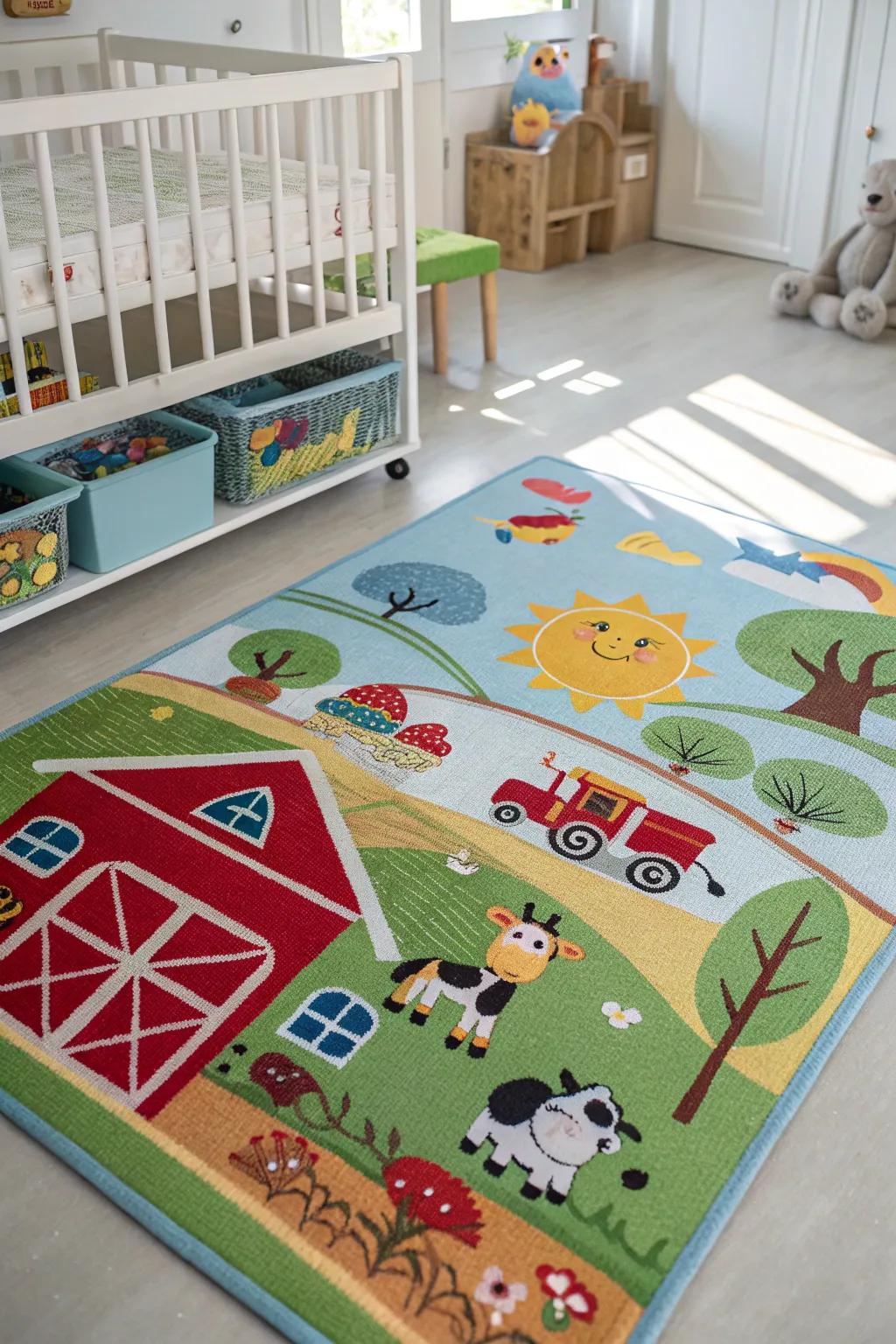 A themed rug adds warmth and playfulness to your space.