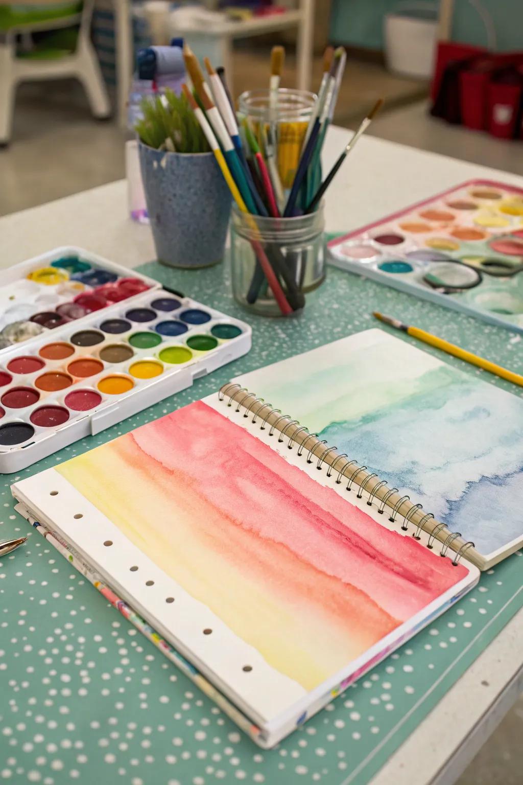 A watercolor wash adds a peaceful and artistic flair.