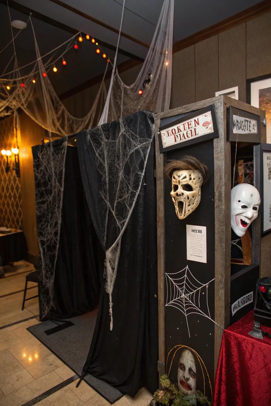 A haunted photo booth adds fun and memories.