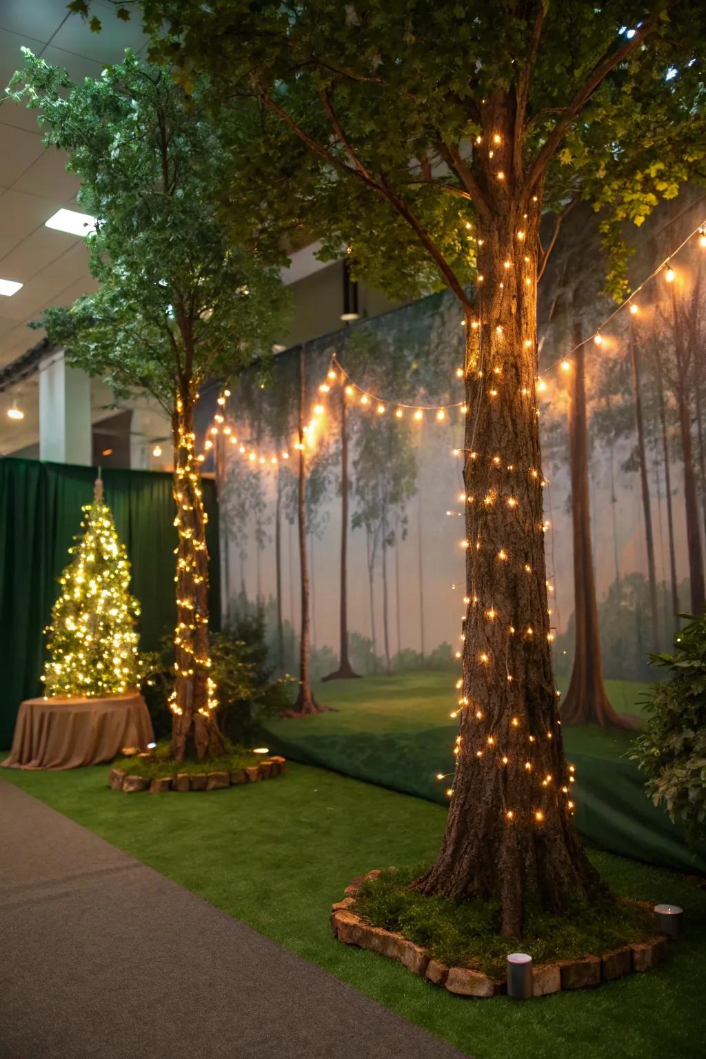 Step into a fantasy world with a fairy tale forest setup.