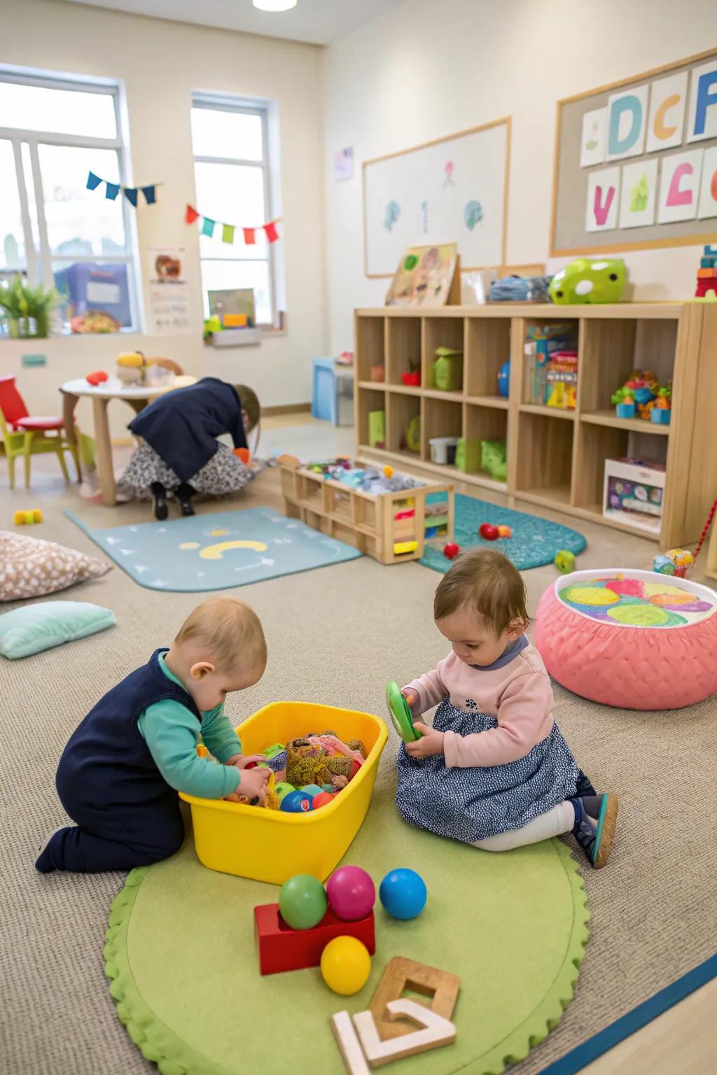 A classroom designed with interactive zones for curious minds.