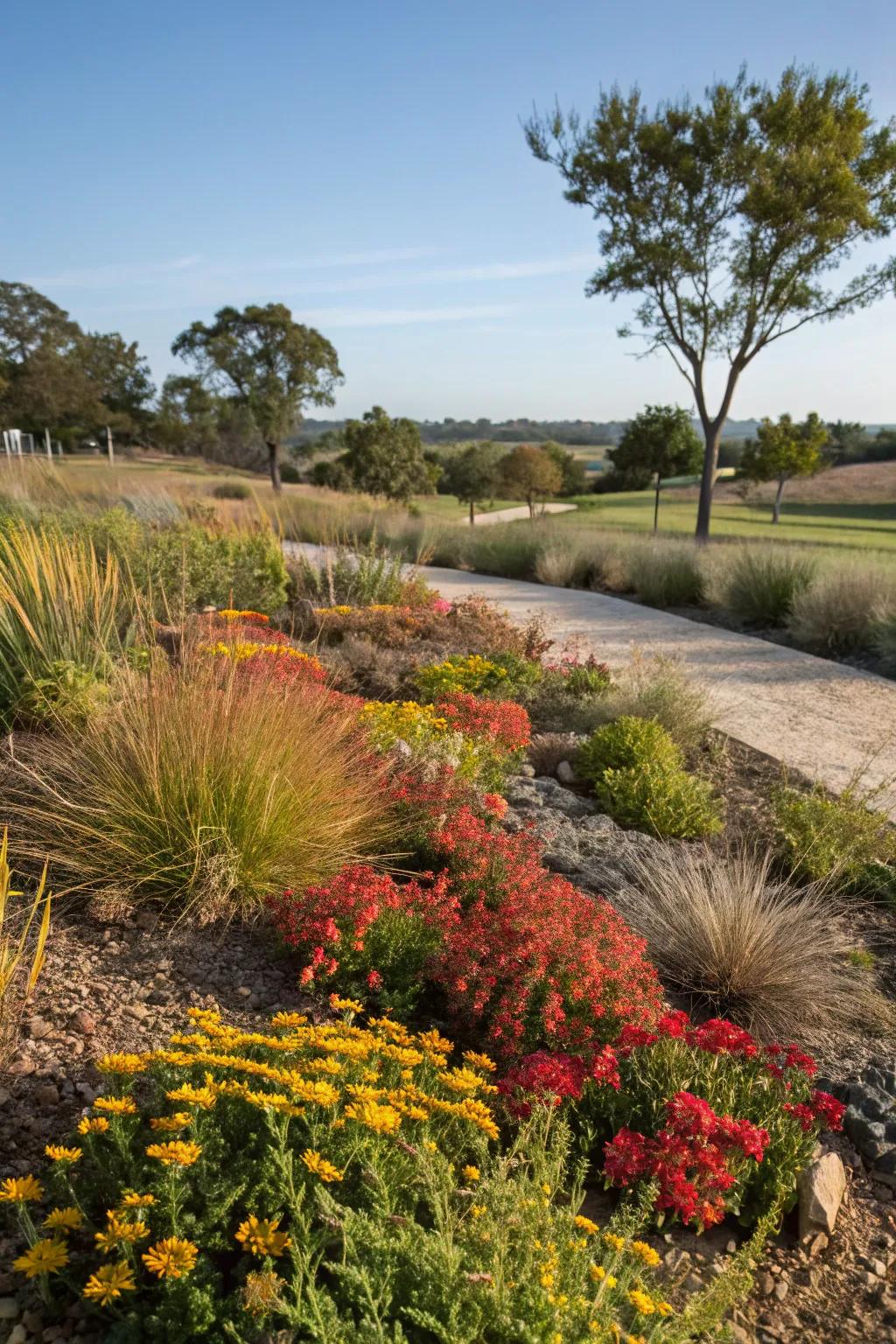 Eco-friendly native plants in a sustainable garden.