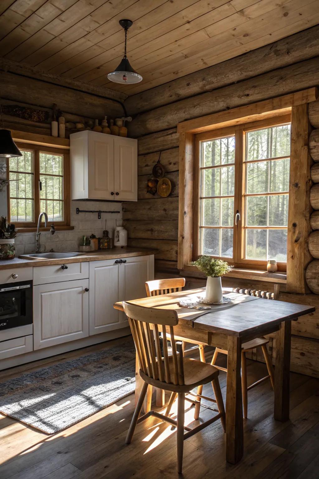 A harmonious blend of light and dark woods adds depth to this kitchen.