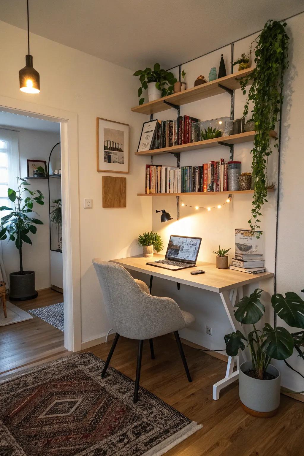 A dedicated home office nook enhances productivity.