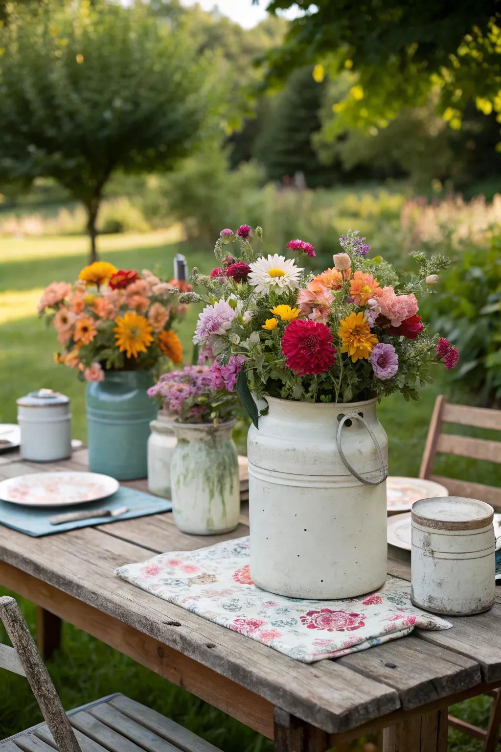 Vintage crocks bring nostalgic charm to your table decor.